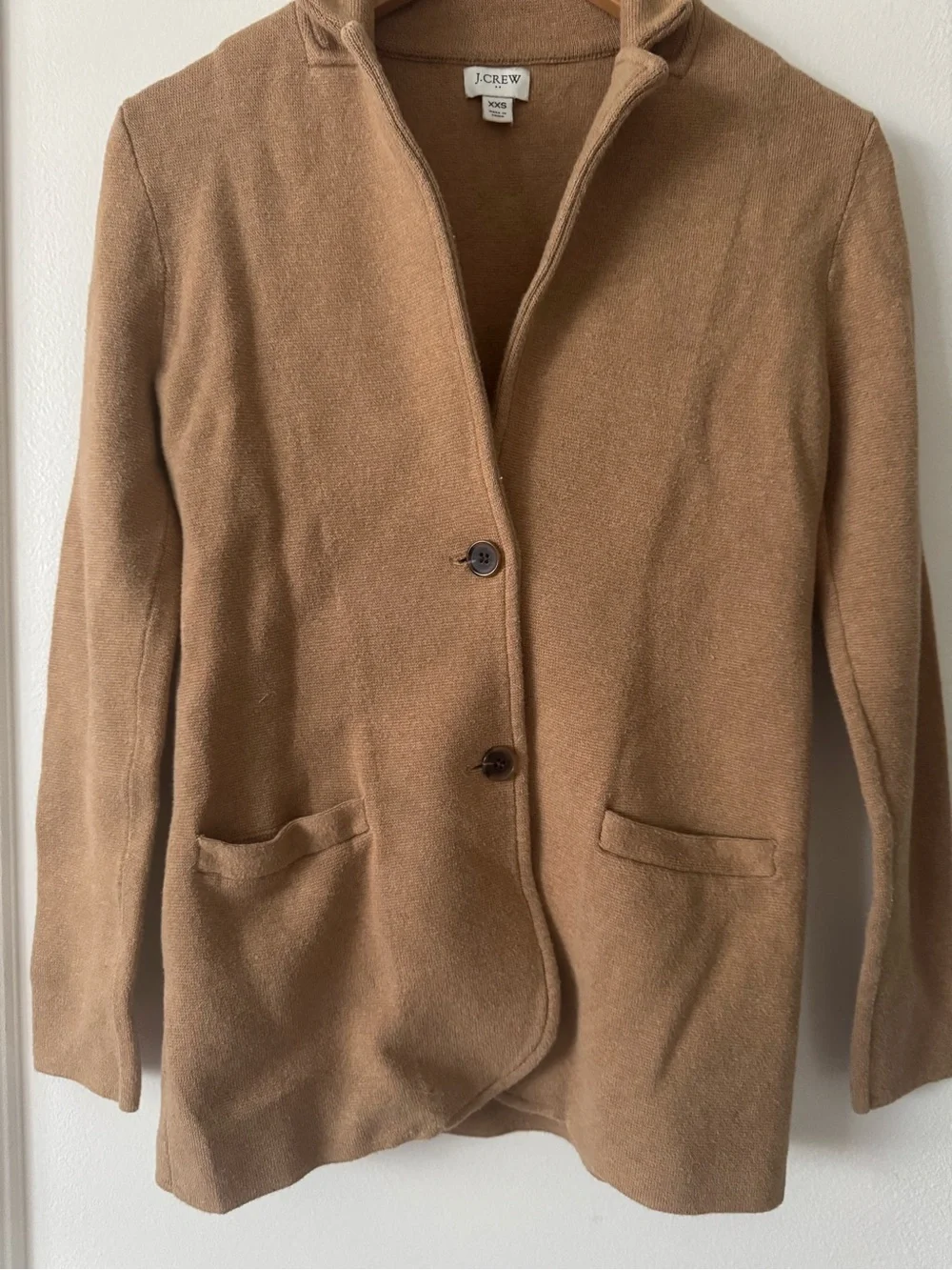 J. Crew Women's Camel Single-Breasted Cotton Button Down Jacket
